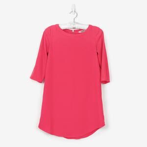BB Dakota Jazlyn Crepe Shift Dress Small Hot Pink Vibrant Barbie Mod Soft Glam
